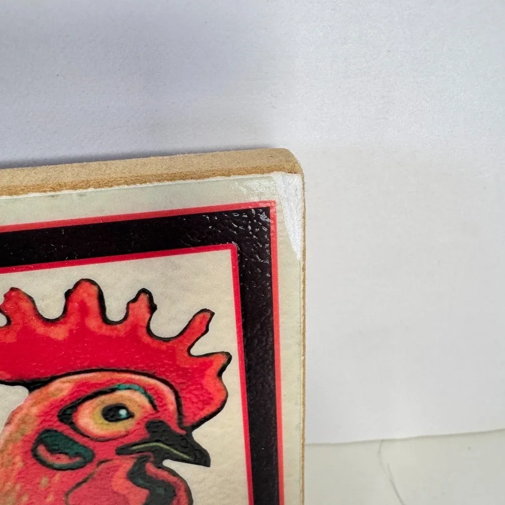 Montage Key West 2004 Bar Sign Chickens Drinks Hand Cut Embossed Glossy‎ Signed